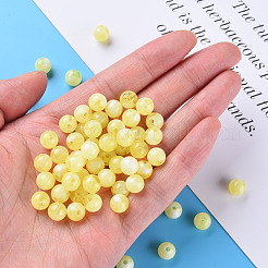 アクリルビーズ  天然石風  ラウンド  シャンパンイエロー  8mm  穴：1.8mm  約2000個/500g&nbsp;MACR-S375-001B-08