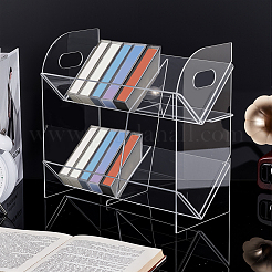 オーディオテープ用1段アクリル収納ディスプレイスタンド2セット  透明  完成品：30.5x14.9x28cm&nbsp;ODIS-PH0002-08