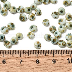 不透明なガラスビーズ  ロンデル  ダークシーグリーン  0.18x0.18x0.14インチ（0.45x0.45x0.35cm）  穴：1.2mm  約560個/袋&nbsp;GL-CBA31A4-01J