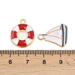 合金エナメルチャーム  ゴールドカラー  17.5~18x4.5~15.5x1.5mm  穴：1.8mm&nbsp;ENAM-D308-01G