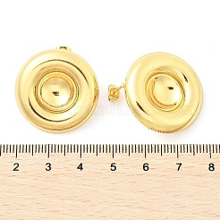 フラットラウンド 304 ステンレススチール スタッド イヤリング  ゴールドカラー  26mm&nbsp;EJEW-A125-60G
