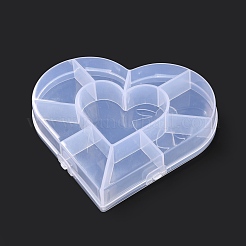 プラスチックビーズ収納ケース  小さな部品用  ハードウェアとクラフト  ハート  透明  14.3x15.6x2.75cm&nbsp;CON-C006-19