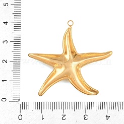 304ステンレスペンダント  ヒトデのチャーム  ゴールドカラー  37x40x4.5mm  穴：1.8mm&nbsp;SA-CBA6E67-11G