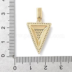 真鍮製マイクロパヴェキュービックジルコニアペンダント  三角形  24x16.5x3mm  穴：5x3mm&nbsp;LS-KK-F909-01G-02