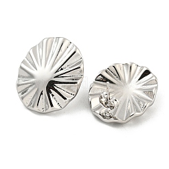 ラックメッキ真鍮スタッドピアス  長持ちメッキ  鉛フリー＆カドミウムフリー  オーバル  プラチナ  24x20mm&nbsp;EJEW-M247-32P