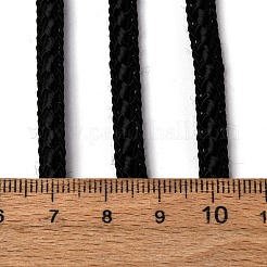 編組ポリエステルコード  フラット  DIYクラフト用  ブラック  1/4インチ（5~6mm）  約140.00~150ヤード（128.02~137.16m）/ロール&nbsp;OCOR-Z007-01B