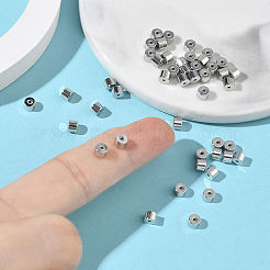シェグレイスの真鍮ビーズ  カドミウムフリー＆ニッケルフリー＆鉛フリー  コラム  プラチナ  4x4x3mm  穴：1mm&nbsp;XGRQ19091-247P
