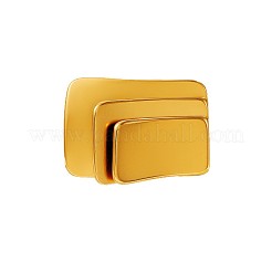 304ステンレススチール指輪  長方形  ゴールドカラー  17mm&nbsp;WGA9A87-02