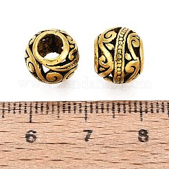 チベット風合金ヨーロピアンビーズ  大穴ビーズ  ロンデル  アンティーク黄金  10x9mm  穴：4.5~5mm&nbsp;FIND-Q121-13AG