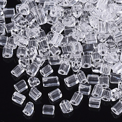 透明ガラスビーズ  三角形  三角穴  透明  4x3.5mm  穴：1.2mm  約4500個/袋&nbsp;SEED-S039-01A-01