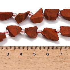 天然石レッドジャスパービーズ連売り  生のラフ  ナゲット  シードビーズで  8~19x7~10x6~8mm  穴：1mm  約28~30個/連  15.16''（38.5cm）〜15.94''（40.5cm）&nbsp;GG-CBA0B77-A22-02