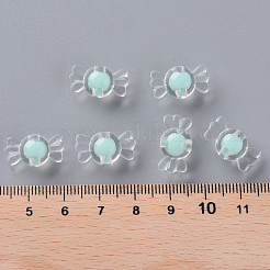 透明なアクリルビーズ  二層ビーズ  キャンディ  アクアマリン  9x17x8.5mm  穴：2mm  約960個/500g&nbsp;TACR-S152-03A-SS2111