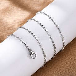 真鍮のアズキチェーンネックレス  304ステンレススチール製カニカン付き  鉛フリー＆カドミウムフリー  長持ちメッキ  ラックめっき  プラチナ  17.60インチ（44.7cm）&nbsp;NJEW-D302-82P