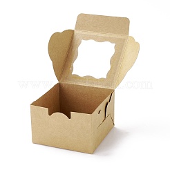 厚紙ギフト箱  ペット四角窓付き  スコアー  バリーウッド  完成品：10.1x10.1x6.5cm;展開：36x23x0.05cm&nbsp;CON-F019-04