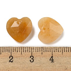 天然トパーズ 翡翠 ファセット ハート チャーム  13x13x6mm  穴：1mm&nbsp;G-G123-01C