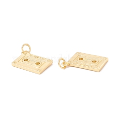 真鍮チャーム  丸カン付き  カドミウムフリー＆鉛フリー  長持ちメッキ  カセット  18KGP本金メッキ  20x18.5x1.5mm  穴：3mm&nbsp;KK-P217-06G