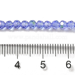 電気メッキ透明ガラスビーズ連売り  ファセット（32ファセット）  ラウンド  虹メッキ  ライトブルー  3mm  穴：0.8mm  約164~166個/連  19.69~19.88インチ（50~50.5cm）&nbsp;LS-EGLA-A035-T3mm-L14