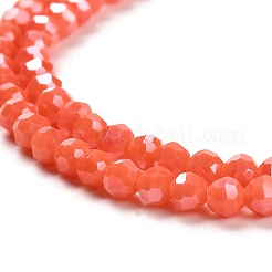 不透明ガラスビーズスタンド  ABカラー  ファセット（32ファセット）  ラウンド  トマト  3.5x3mm  穴：1mm  約163~166個/連  50~51cm&nbsp;EGLA-A035-P3mm-B34