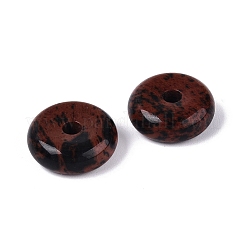 ナチュラルマホガニーのオブシディアンのペンダント  ドーナツ/円盤チャーム  15x5~7mm  穴：2.5~3.5mm&nbsp;G-Q601-30A-06