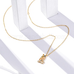 スターリングシルバーのカラフルなキュービックジルコニアの星座ペンダントアズキチェーンネックレス女性用925個  18KGP本金メッキ  山羊座  13.74インチ（34.9cm）  ペンダント：10.5~17x8.5~15 mm&nbsp;STER-R009-01G-08