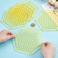 ABSプラスチック製の浮き島  浮遊式ミツバチ給水ステーション  六角  きいろ  156x178x2mm&nbsp;AJEW-WH0248-803
