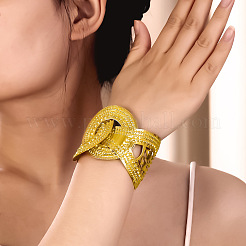 鉄のような質感の女性用カフバングル  ライトゴールド  内径：2.24インチ（5.7cm）&nbsp;WGA7214-01