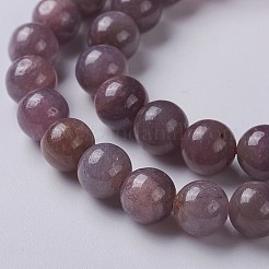 天然の宝石のルビーラウンドビーズ連売り  7.5~8mm  穴：1mm  約50個/連  14.8インチ&nbsp;G-O017-8mm-06