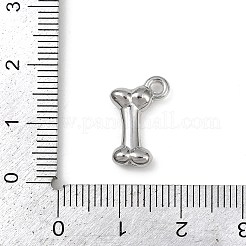 304ステンレスペンダント  ボーンチャーム  ステンレス鋼色  16x10x3.5mm  穴：1.8mm&nbsp;STAS-B092-02P