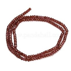 天然石ガーネットビーズ連売り  多面カット  ロンデル  3x2mm  穴：0.6mm  約177~185個/連  15.31''~15.43''（38.9~39.2センチメートル）&nbsp;GG-CBA77FB-C02-01