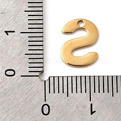 304ステンレススチールチャーム  文字チャーム  イオンプレーティング（ip）  18KGP本金メッキ  文字S  11x8.8x0.8mm  穴：1.2mm&nbsp;STAS-B093-12G-S