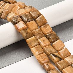 天然ドロマイトビーズ連売り  染め  スコアー  砂茶色  10x10x4.5mm  穴：1.4mm  約40個/連  15.55インチ（39.5cm）&nbsp;G-F765-C02-01