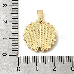 開閉可能な真鍮のペンダント  花のチャーム  長持ちメッキ  ラックめっき  カドミウムフリー＆鉛フリー  18KGP本金メッキ  20x19x4mm  穴：3x4mm&nbsp;X-KK-A296-45B-G