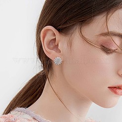 316サージカルステンレススチールデイジースタッドピアスとペンダントネックレス  女性のためのジュエリーセット  ステンレス鋼色  440~450mm  9.5mm  ピン：0.8mm&nbsp;JX376A