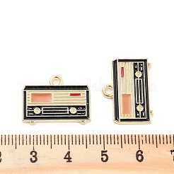合金エナメルチャーム  カドミウムフリー＆鉛フリー  ゴールドカラー  ラジオチャーム  ブラック  15x20x1mm  穴：1.6mm&nbsp;PALLOY-S185-02G
