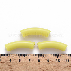 不透明なアクリルビーズ  カーブチューブ  きいろ  32x9.5x8mm  穴：1.8mm  約330個/500g&nbsp;MACR-S372-002B-S024