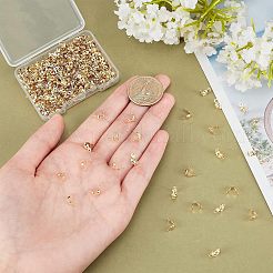 304ステンレススチールボールチープ300個  カロット終了  クラムシェルノットカバー  ゴールドカラー  8x4mm  穴：1.2mm  内径：3mm&nbsp;STAS-NB0001-40