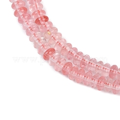 チェリークォーツガラスビーズ連売り  ロンデル  4~4.5x2~2.5mm  穴：1.2mm  約155~163個/連  15.24''~15.31''（38.7~38.9センチメートル）&nbsp;G-K343-C26-01