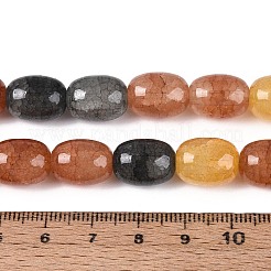 焼き絵の具、ひび割れガラスビーズ、糸  バレル  シエナ  13~14x10~10.5mm  穴：1.2~1.5mm  約54~60個/連  29.53~32.28インチ（75~82cm）&nbsp;DGLA-N019-01A-04