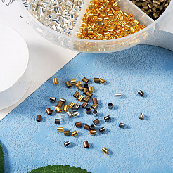 1368 個 6 色真鍮つぶし玉  チューブ  ミックスカラー  3x3mm  穴：2.5mm  5グラム  228個/カラー&nbsp;KK-YS0001-09
