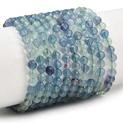 天然石蛍石ビーズ連売り  多面カット  ラウンド  4mm  穴：0.7mm  約96~98個/連  15.12''~15.35