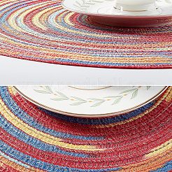 エヴァカップマット  テーブルマット  ラウンド  カラフル  380x2mm&nbsp;AJEW-WH0017-22