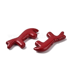 合成ターコイズビーズ  馬  染め  レッド  12.5~13x28.5~29x4~4.5mm  穴：1.2mm&nbsp;G-B158-01D