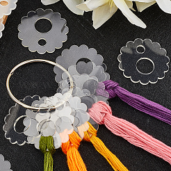 アクリル糸巻きボード3袋  鉄製ルーズリーフブックバインダーヒンジリング1個付き。  クロスステッチ刺繡用綿糸クラフトDIY縫製収納  フラットラウンド  44.5x2mm&nbsp;AJEW-GF0011-67G