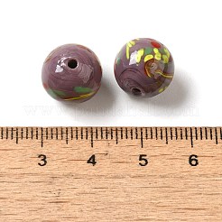 手作りランプワークビーズ  ラウンド  ロージーブラウン  11~12.5x10~12mm  穴：1~1.8mm&nbsp;LAMP-P063-01D