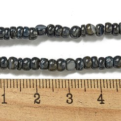 染め天然淡水シェルビーズ連売り  ロンデル  ブラック  1~4.5x4~4.5x2~4.5mm  穴：0.5mm  約159個/連  15.12''（38.4センチメートル）&nbsp;BSHE-G039-07M