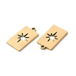 ステンレスペンダント201個  スターチャーム付き長方形  ゴールドカラー  16x9x1mm  穴：1.2mm&nbsp;STAS-K251-056G