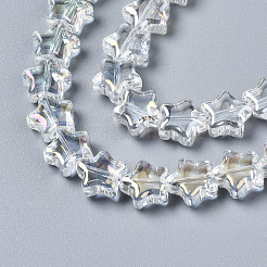 電気メッキガラスビーズセット  ABカラー  スター  クリアAB  8.5x9x4mm  穴：0.7mm  約80個/連  25.20インチ（64cm）&nbsp;EGLA-N008-008-A01