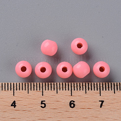 不透明なアクリルビーズ  ラウンド  鮭色  6x5mm  穴：1.8mm  約440個/50g&nbsp;X-MACR-S370-C6mm-A04