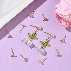シェグレース 真鍮製スタッドピアス金具  フラットラウンド  片穴パーツ用  カドミウムフリー＆ニッケルフリー＆鉛フリー  長持ちメッキ  18KGP本金メッキ  7x5mm  穴：1.2mm  ピン：0.9mm&nbsp;XGR0027G-40G