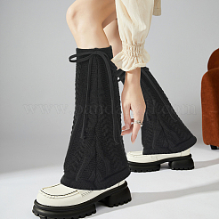 女性用アクリル繊維ソックス  ブラック  383x190x18mm&nbsp;AJEW-WH20060-48A